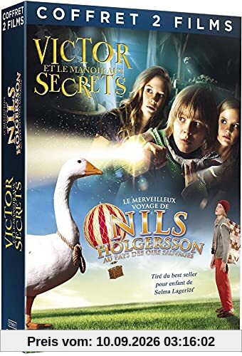 Coffret 2 films : victor et le manoir aux secrets ; le merveilleux voyage de nils holgersson au pays des oies sauvages [FR Import]