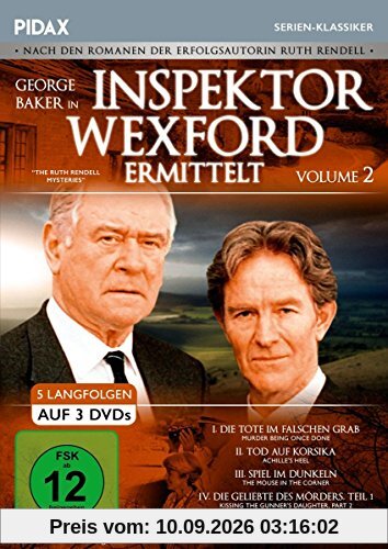 Inspektor Wexford ermittelt, Vol. 2 (The Ruth Rendell Mysteries) / Weitere fünf spannende Langfolgen der legendären Krimiserie nach den Romanen von Ruth Rendell (Pidax Serien-Klassiker) [3 DVDs]