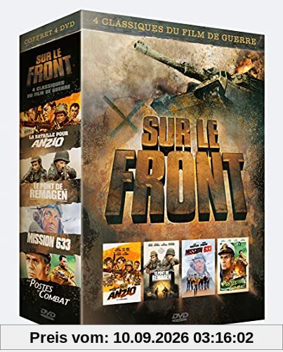 Guerre sur le front - coffret 4 films : aux postes de combat + la bataille pour anzio + le pont de remagen + mission 633 [FR Import]