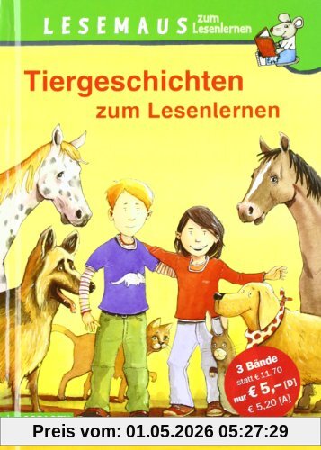 Lesemaus zum Lesenlernen Sammelbände, Band 5: Tiergeschichten zum Lesenlernen