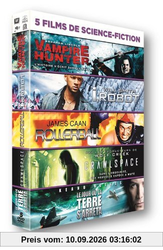 Coffret sf : abraham lincoln, vampire hunter ; I, robot ; rollerball ; crawlspace ; le jour où la terre s'arrêta [FR Import]