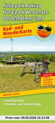Rad- und Wanderkarte Naturpark Aukrug - Naturpark Westensee - Bordesholmer Land: Mit Ausflugszielen, Einkehr- und Freizeittipps, wetterfest, reissfest, abwischbar, GPS-genau. 1:60000