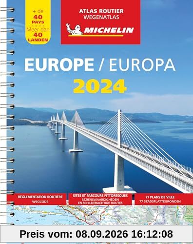 Europe 2024 : atlas routier : + de 40 pays. Europa 2024 : Wegenatlas : meer dan 40 Landen