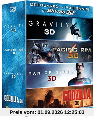 Gravity + Pacific Rim + Man of Steel + Godzilla [Combo Blu-ray 3D + Blu-ray 2D]