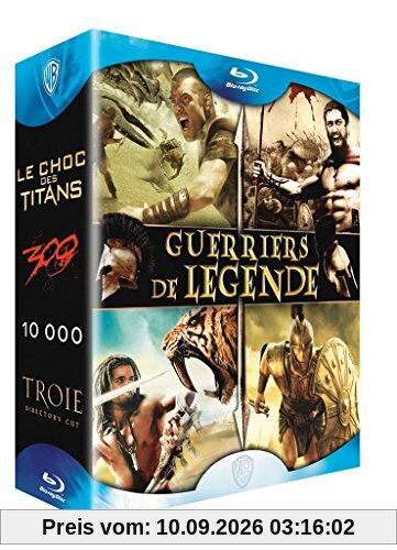 Coffret guerriers de légende - Le choc des titans + 300 + 10 000 + Troie [Blu-ray]