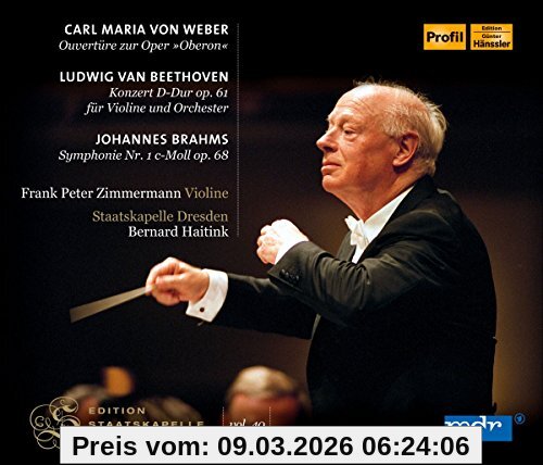 Zimmermann, Frank Peter Weber, Oberon-Ouverdüre, Beethoven, Violinkonzert D-Dur, Brahms, Sinfonie Nr. 1 (Staatskapelle Dresden Edition, Vol. 40)