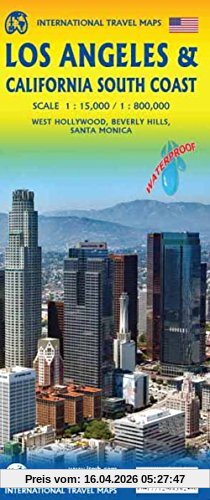 Stadtplan Los Angeles 1:15 000/California South Coast 1 : 800 000: Santa Monica Venice Beach 1 : 15 000/West Hollywood 1 : 15 000/Beverly Hills 1 : 15 000/Los Angeles Region 1 : 350 000