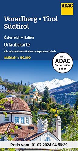 ADAC Urlaubskarte Österreich 06 Vorarlberg, Tirol, Südtirol 1:150.000