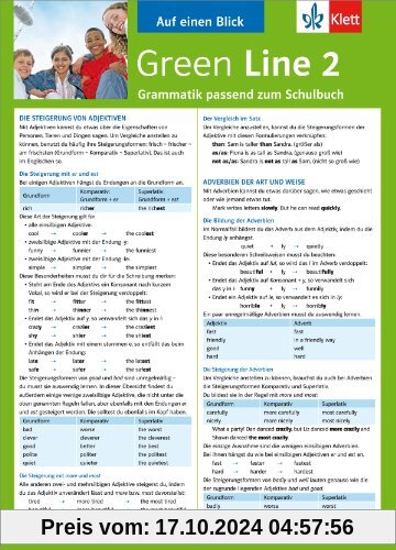 Green Line 2 - Auf einen Blick: Grammatik passend zum Schulbuch - Klappkarte (6 Seiten)