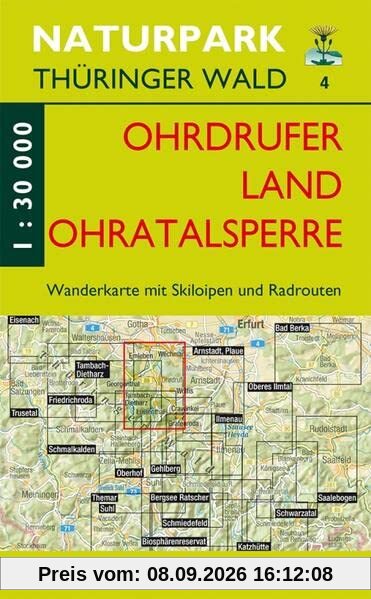 Wanderkarte 4 Ohrdrufer Land Ohratalsperre: Mit Wechmar, Georgenthal, Tambach-Dietharz, Gräfenhain, Luisenthal, Wölfis, Crawinkel, Frankenhain, ... Thüringer Wald: Wanderkarten. 1:30.000)