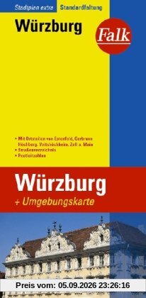 Falk Stadtplan Extra Standardfaltung Würzburg