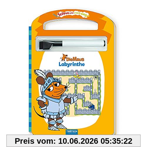Trötsch Die Maus Schreib und wisch weg Pappenbuch Labyrinthe: Übungsheft Lernheft Vorschule Grundschule