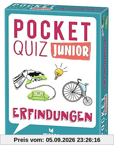 moses. Pocket Quiz Junior Erfindungen, Das Kinderquiz mit 100 Fragen und Fakten rund um die genialsten Erfindungen der Menschheit, Für Kinder ab 8 Jahren