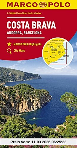 unbekannt Marco Polo Karte Costa Brava, Andorra, Perpignan, Barcelona 1, 200 000 (Marco Polo Karten 1, 200.000)