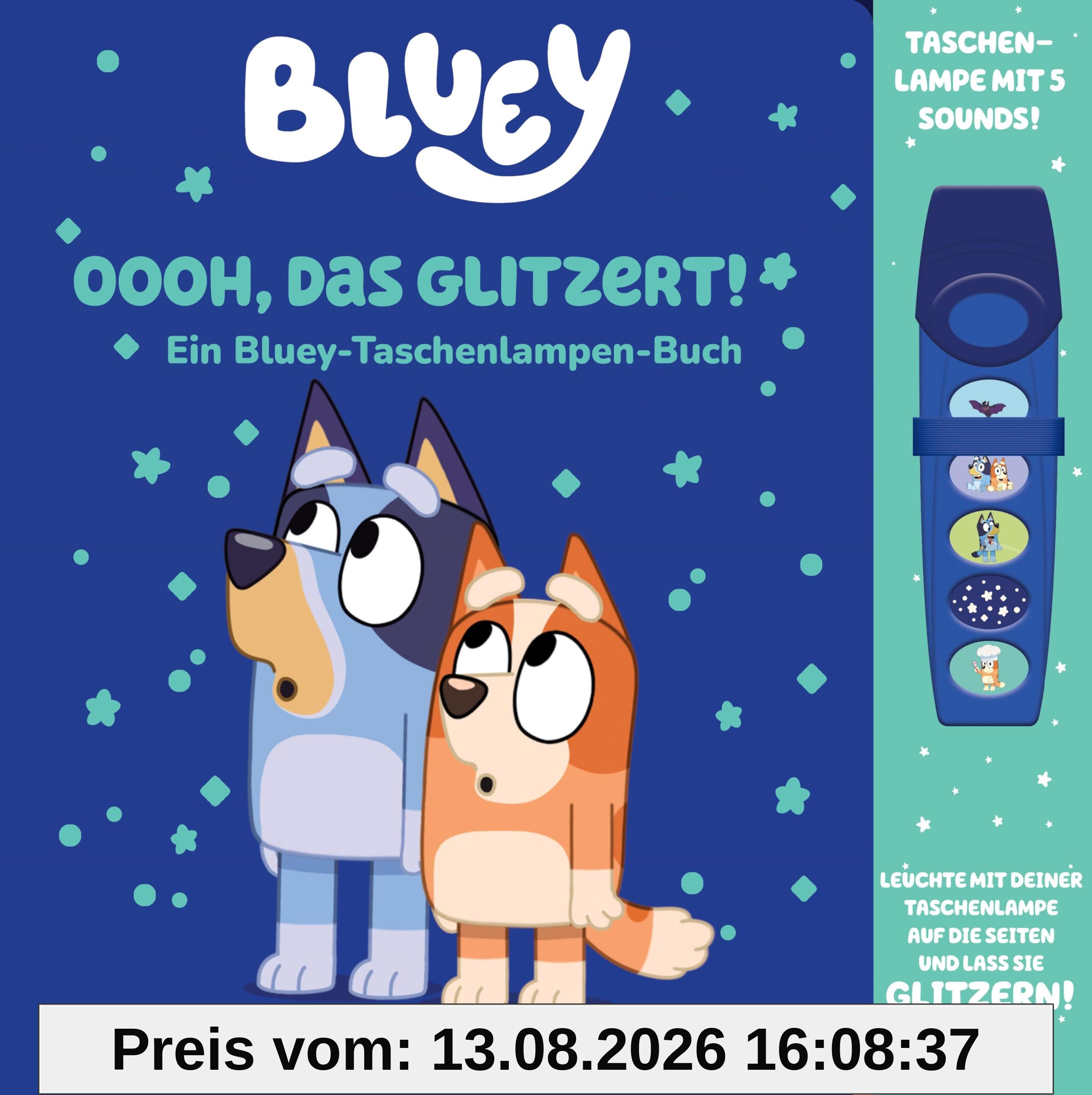 Bluey - Oooh, das glitzert! - Interaktives Taschenlampen-Soundbuch mit 5 Geräuschen und Glitzerseiten