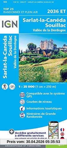 Sarlat Souillac.Vallée de la Dordogne 1:25 000