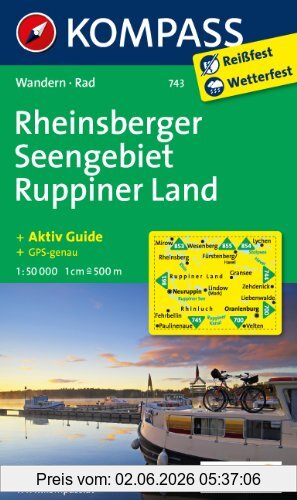 unbekannt Rheinsberger Seengebiet - Ruppiner Land, Wanderkarte Mit Kurzführer Und Radrouten. Gps-genau. 1, 50000