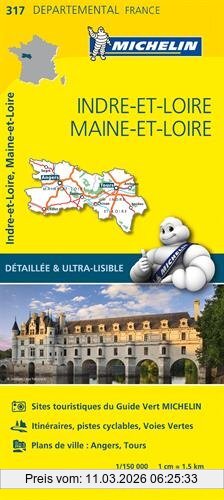 Collectif Michelin Carte Indre-et-Loire, Maine-et-Loire Michelin