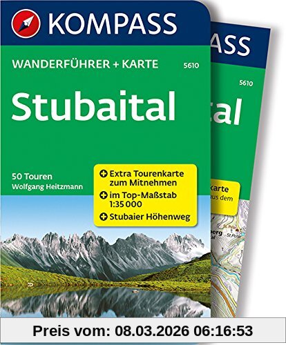 Wolfgang Heitzmann Stubaital, Wanderführer Mit Extra Tourenkarte Zum Mitnehmen.