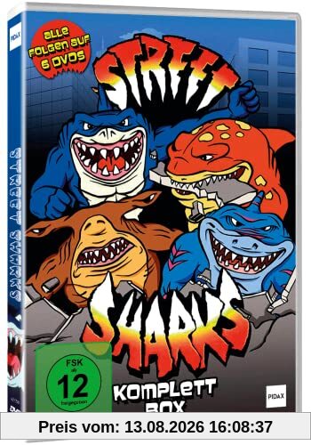 Street Sharks Komplettbox - Tauche ein in ein actionreiches Abenteuer mit den coolsten Haien der 90er Jahre - Action Zeichentrick-Serie - Pidax Animation [6 DVDs]