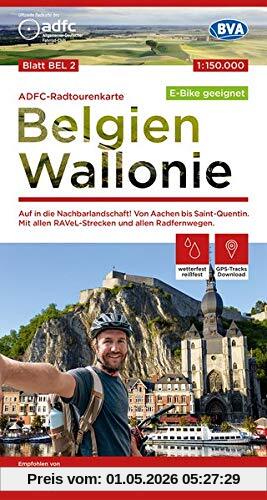 ADFC-Radtourenkarte BEL 2 Belgien Wallonie,1:150.000, reiß- und wetterfest, GPS-Tracks Download - E-Bike geeignet: Auf in die Nachbarlandschaft! Von ... Radfernwegen. (ADFC-Radtourenkarte 1:150000)
