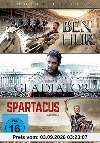 Ben Hur / Gladiator / Spartacus [4 DVDs]