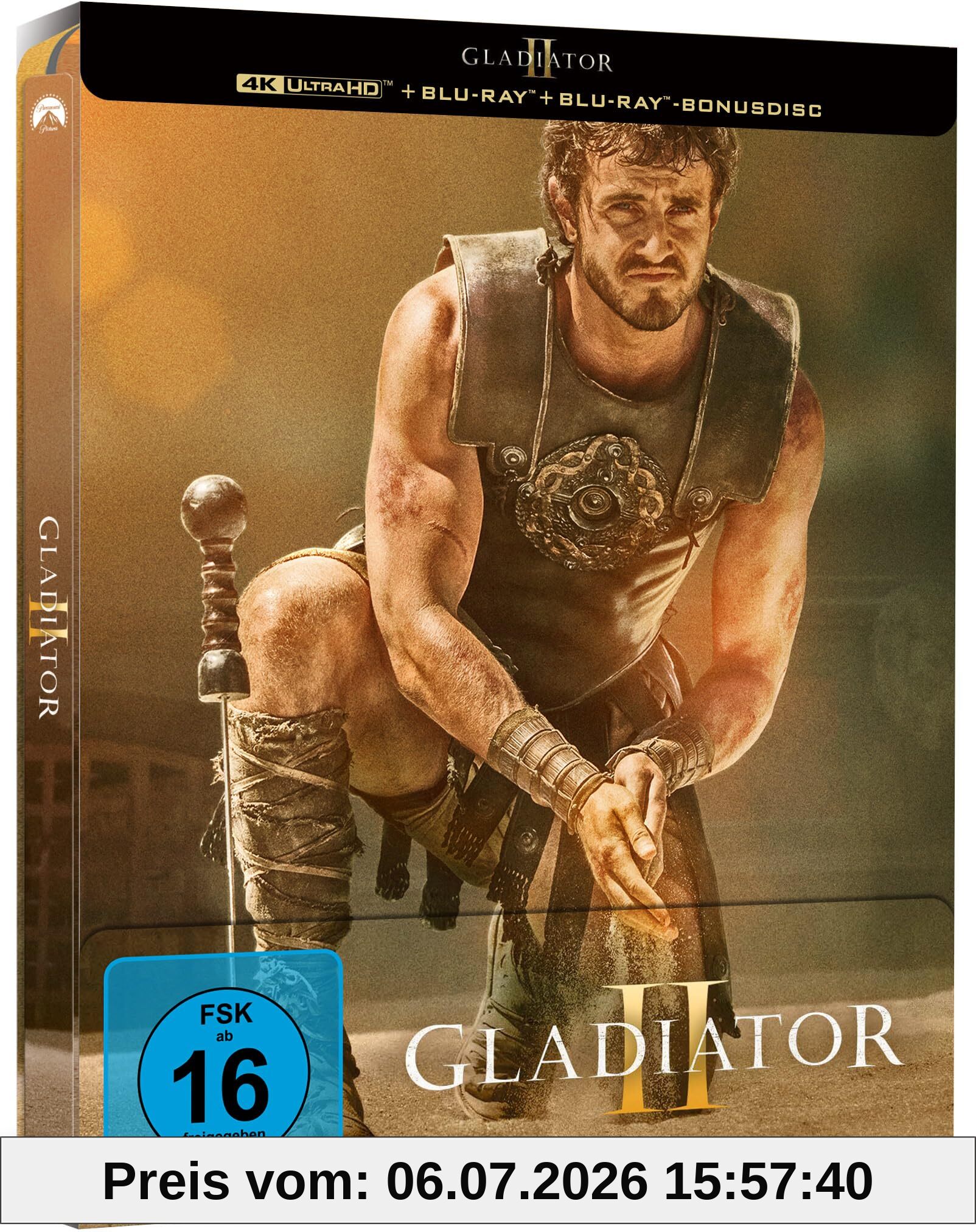 Ridley Scott Gladiator Ii - Limited Steelbook [4K Ultra Hd] + [Blu-ray] + [Bonus Blu-ray]