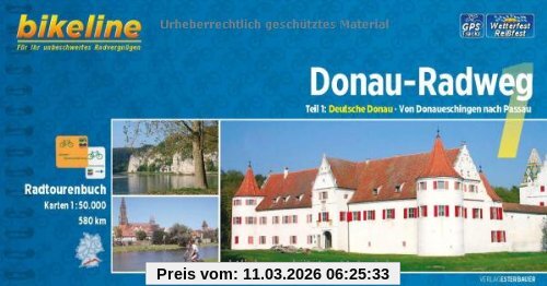 Esterbauer Verlag Bikeline Radtourenbuch Donau-Radweg 1, 1, 50.000. 580 Km. Gps-Tracks-Download, Wetterfest/reißfest