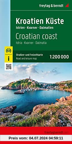 Kroatien Küste, Straßen- und Freizeitkarte 1:200.000, freytag & berndt: Istrien - Kvarner - Dalmatien (freytag & berndt 