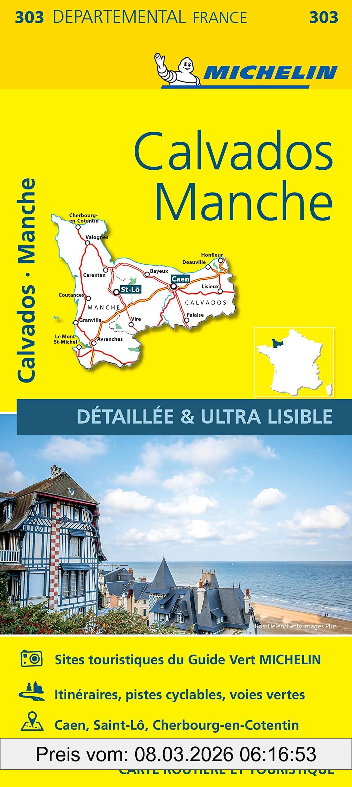 Collectif Michelin Calvados / Manche 11303 Carte ' Local ' ( France ) Michelin Kaart
