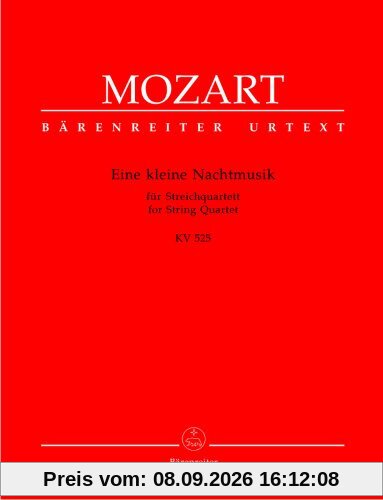 Eine kleine Nachtmusik für Streichquartett KV 525.BÄRENREITER URTEXT.Stimmensatz, Urtextausgabe
