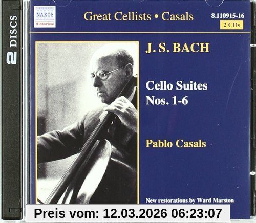 Great Cellists - Pablo Casals (Casals Spielt Bach) (Aufnahmen 1929-1939)