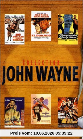 Coffret John Wayne : Les 4 fils de Katie Elder / 100 dollars pour un shérif / El Dorado / Hatari ! / L'Homme qui tua Liberty Valance / La Taverne de l'irlandais [VHS]