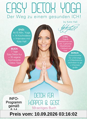 Easy Detox Yoga (+ CD) (+ Hörbuch) (inkl. Einkaufshelfer in Kreditkartengröße & Kochbuch) [3 DVDs]