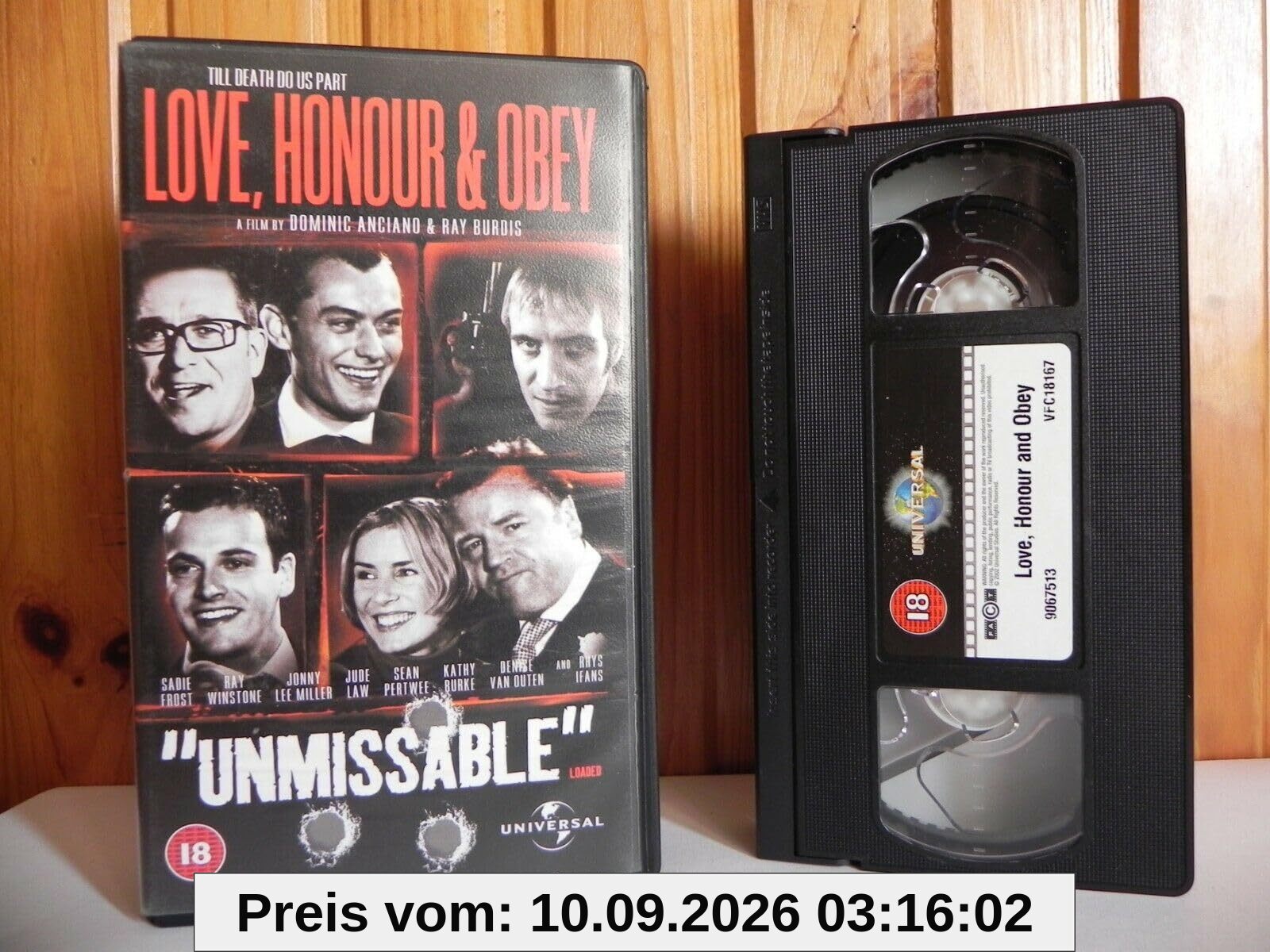 Love, Honour And Obey - Universal - Comedy - Jonny Lee Miller - Jude Law - VHS