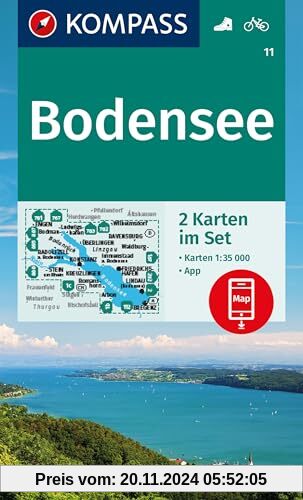 KOMPASS Wanderkarten-Set 11 Bodensee (2 Karten) 1:35.000: inklusive Karte zur offline Verwendung in der KOMPASS-App. Fah