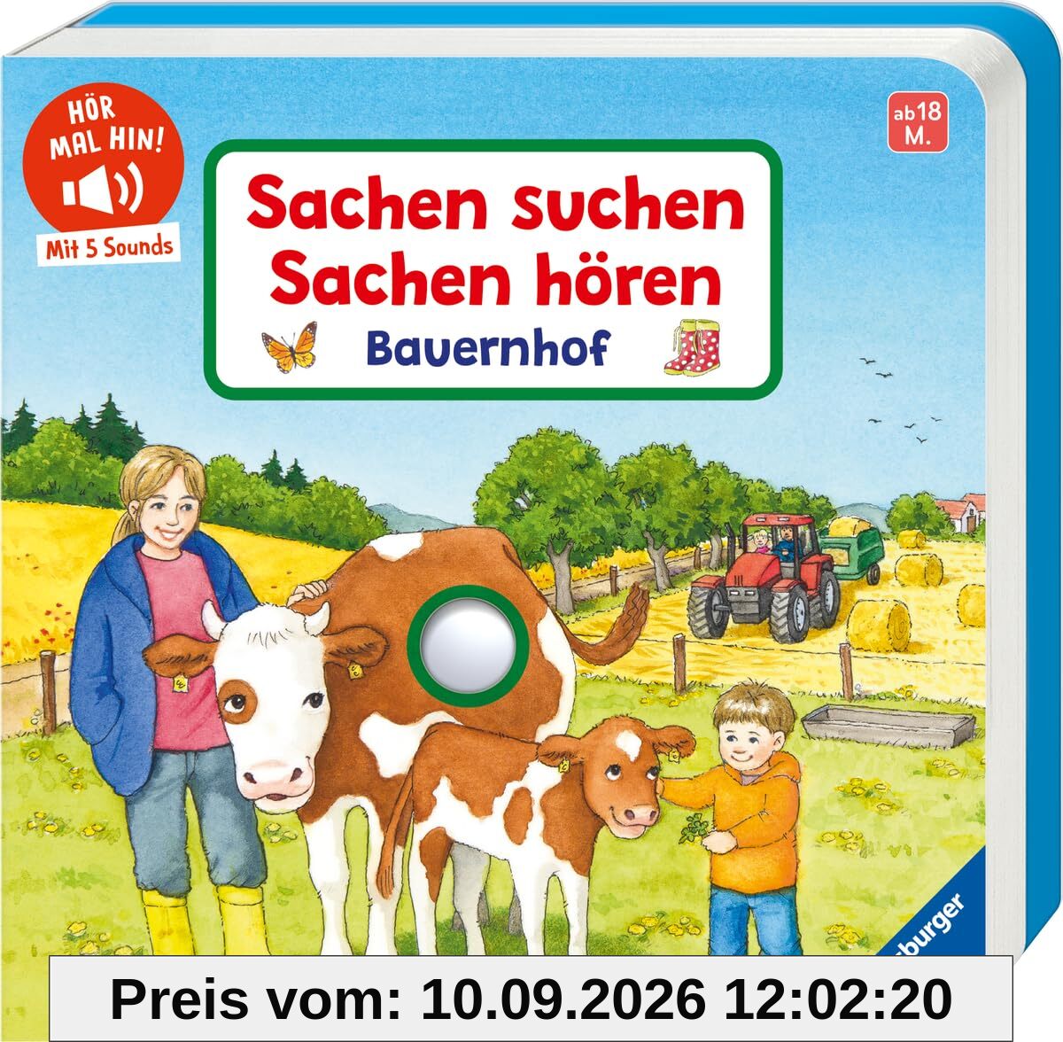 Hör mal hin! Sachen suchen, Sachen hören: Bauernhof: Soundbuch, Wimmelbuch, Pappbilderbuch für Kinder ab 18 Monaten