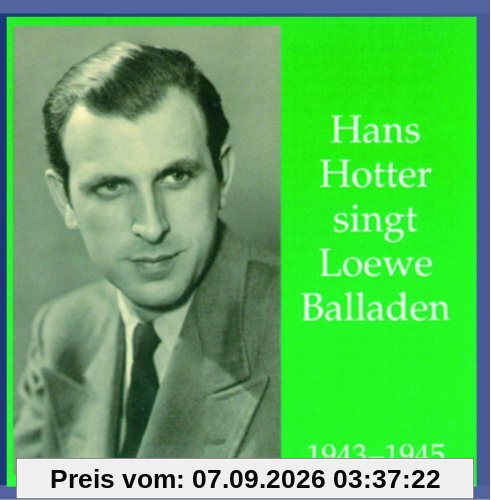 Hans Hotter Singt Balladen Von Loewe