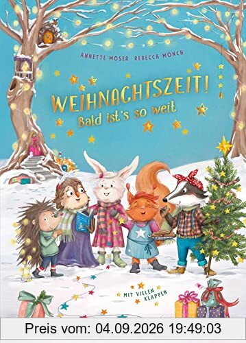 Weihnachtszeit! Bald ist’s so weit: Pappbilderbuch mit vielen Klappen und Wimmelbildern für Kinder ab 2 Jahren