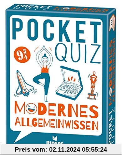 moses. Pocket Quiz Modernes Allgemeinwissen, 150 Fragen von Politik bis Popkultur, Für Kinder & Jugendliche ab 12 Jahren