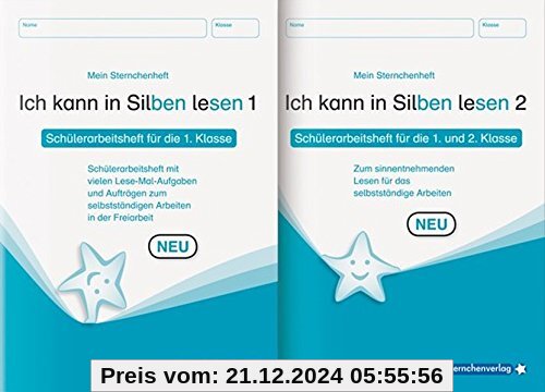 Ich kann in Silben lesen 1 und 2 - Schülerarbeitshefte für die 1. und 2. Klasse: Meine Sternchenhefte im Kombi zum selbs