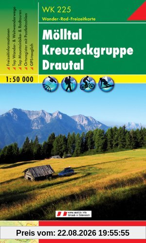 Freytag-Berndt und Artaria Kg Freytag Berndt Wanderkarten, Wk 225, Mölltal - Kreuzeckgruppe - Drautal - Maßstab 1, 50 000