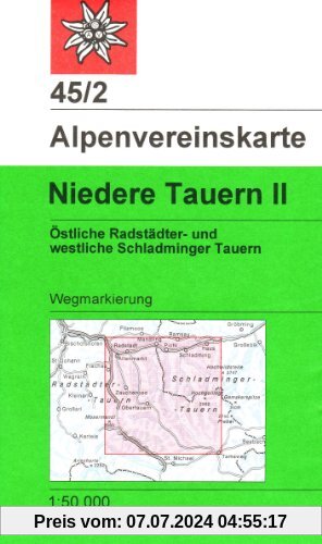 Niedere Tauern 2: Wegmarkierung - Topographische Karte 1:50.000
