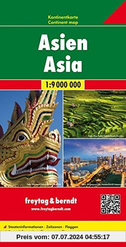 Asien, Kontinentkarte 1:9 Mio. (freytag & berndt Auto + Freizeitkarten)