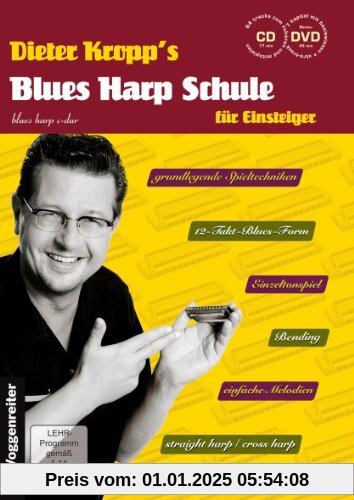 Blues Harp Schule m. CD und DVD - Mundharmonika spielen für Einsteiger / grundlegende Spieltechniken / von einfachen Mel