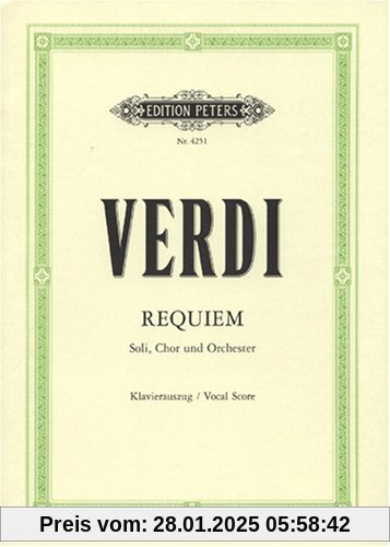 Missa da Requiem: für 4 Solostimmen, Chor und Orchester / Klavierauszug