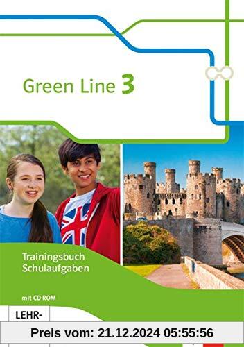 Green Line 3. Ausgabe Bayern: Trainingsbuch Schulaufgaben, Heft mit Lösungen und CD-ROM 7. Klasse (Green Line. Ausgabe f