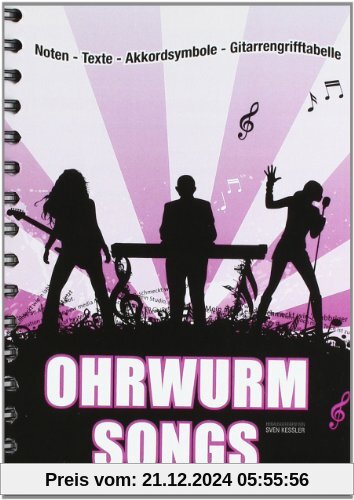 Ohrwurm-Songs: Noten-Texte-Akkordsymbole-Gitarrengriffe