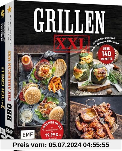 Grillen XXL – Doppelt stark: 2 Grill-Bücher im Set: Über 140 Rezepte mit Craft Beer Guide und großem American-BBQ-Spezia