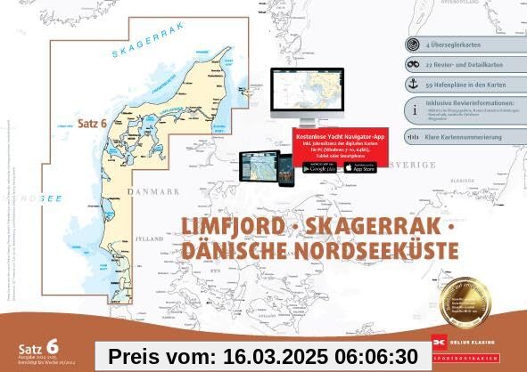 Sportbootkarten Satz 6: Limfjord - Skagerrak - Dänische Nordseeküste (Ausgabe 2024/2025)